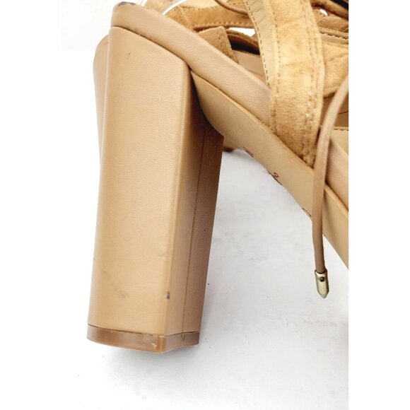 SAM EDELMAN Yardley Lace-Up Suede Block Heel Sandals‎ - Size 10 - Picture 5 of 9